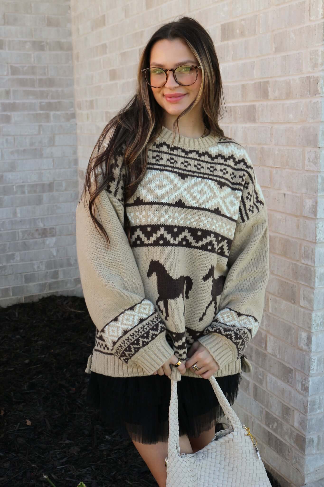 Top Tier Western Mocha Sweater