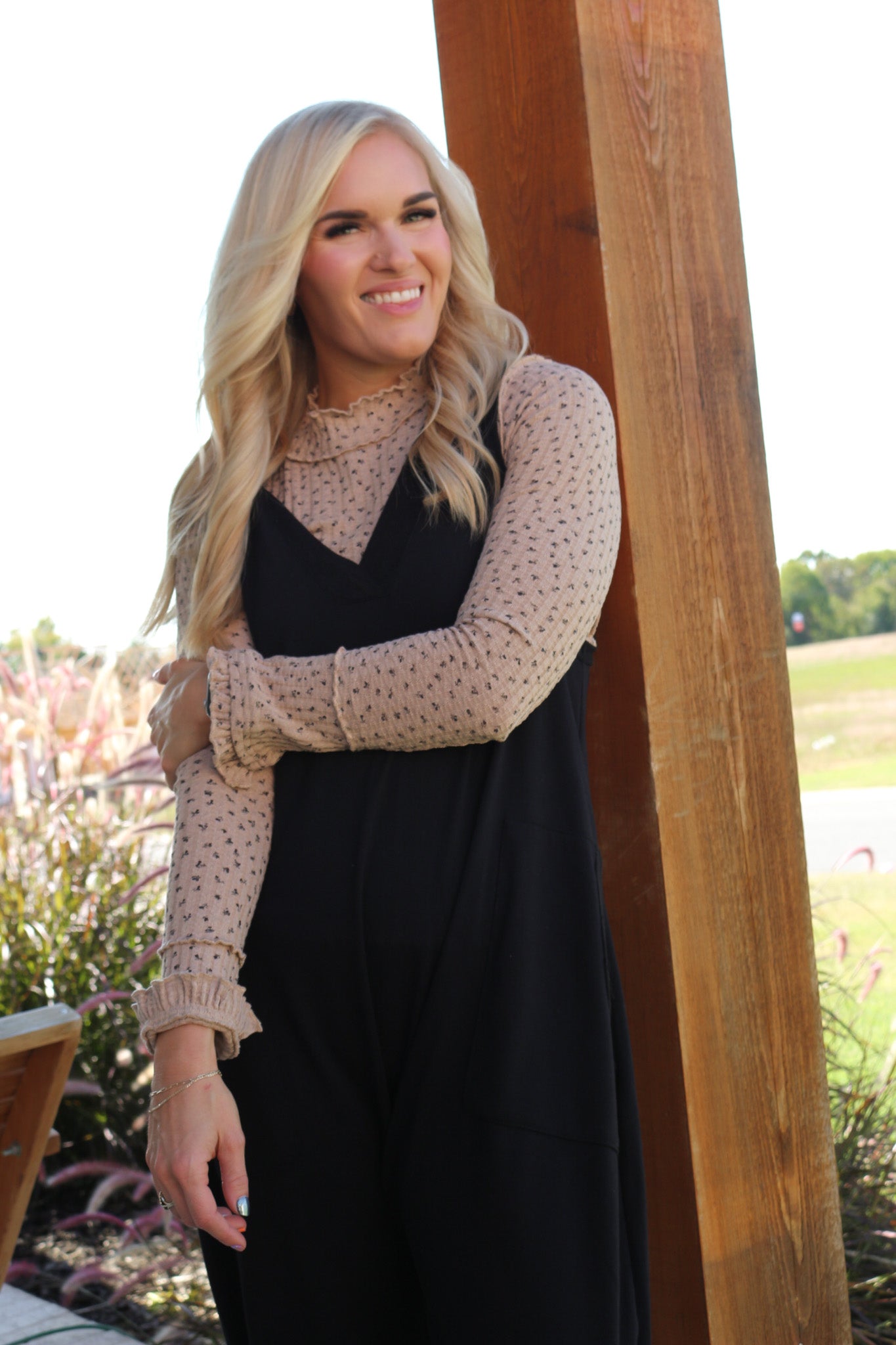 Bonfire Blooms Floral Thermal Fitted Top -3 Colors