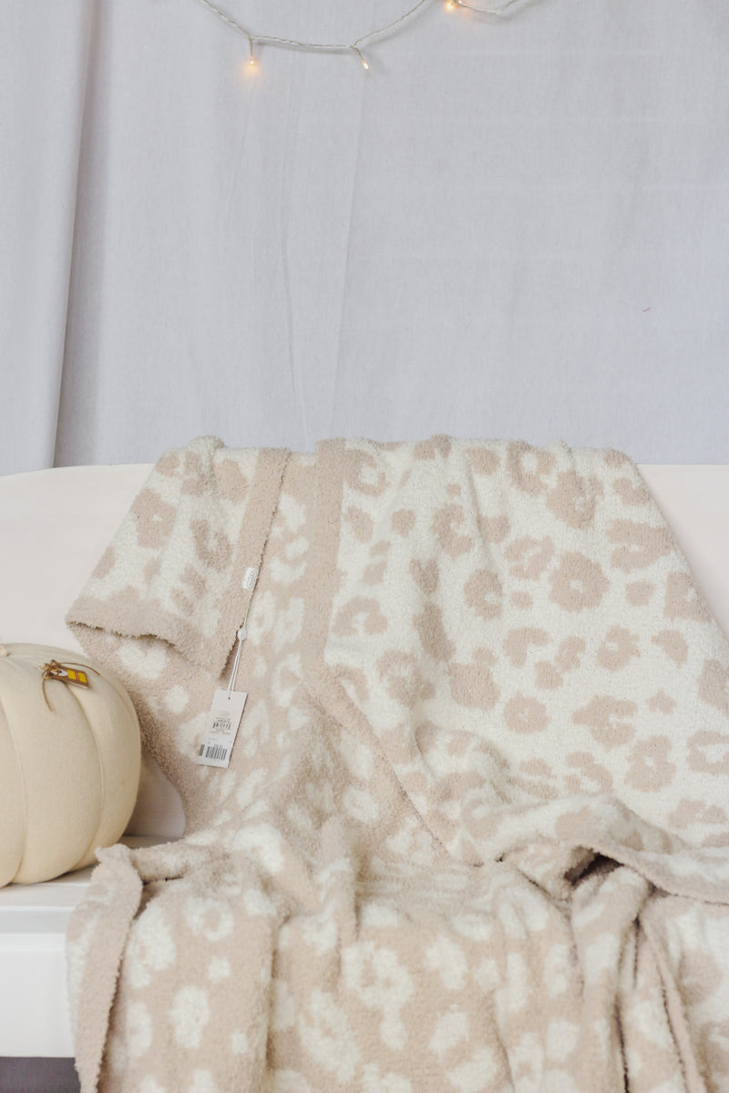Cream Leopard Blanket By Mud Pie