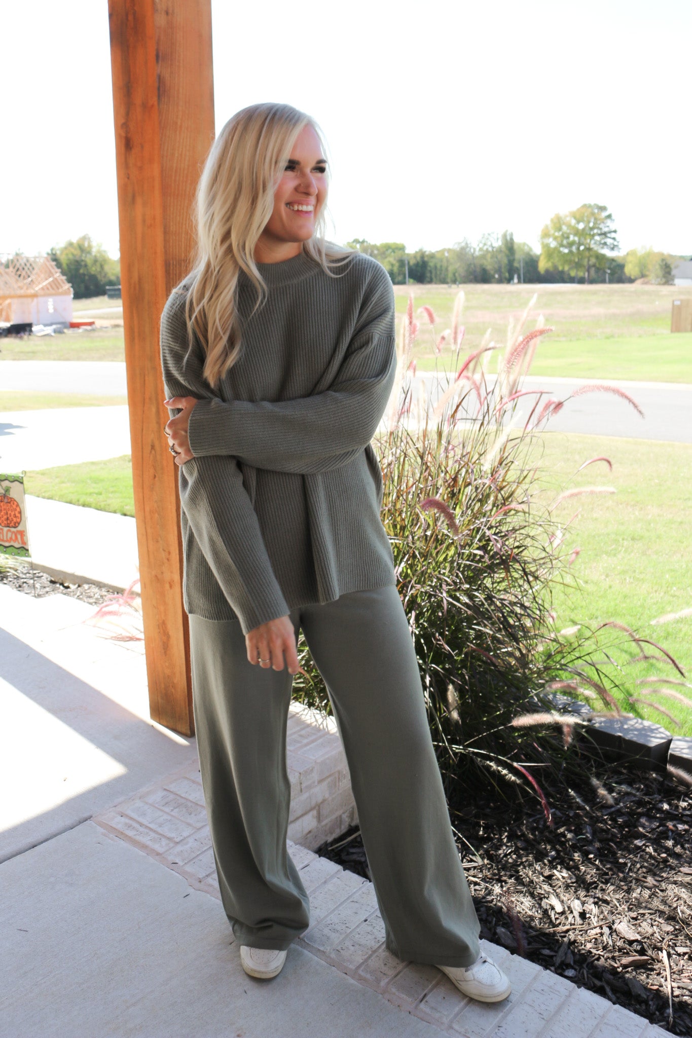 On My List Celadon Green Sweater Set