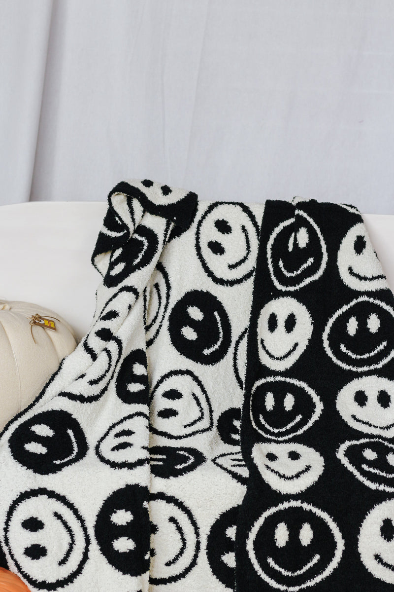 Black & White Smiley Blanket