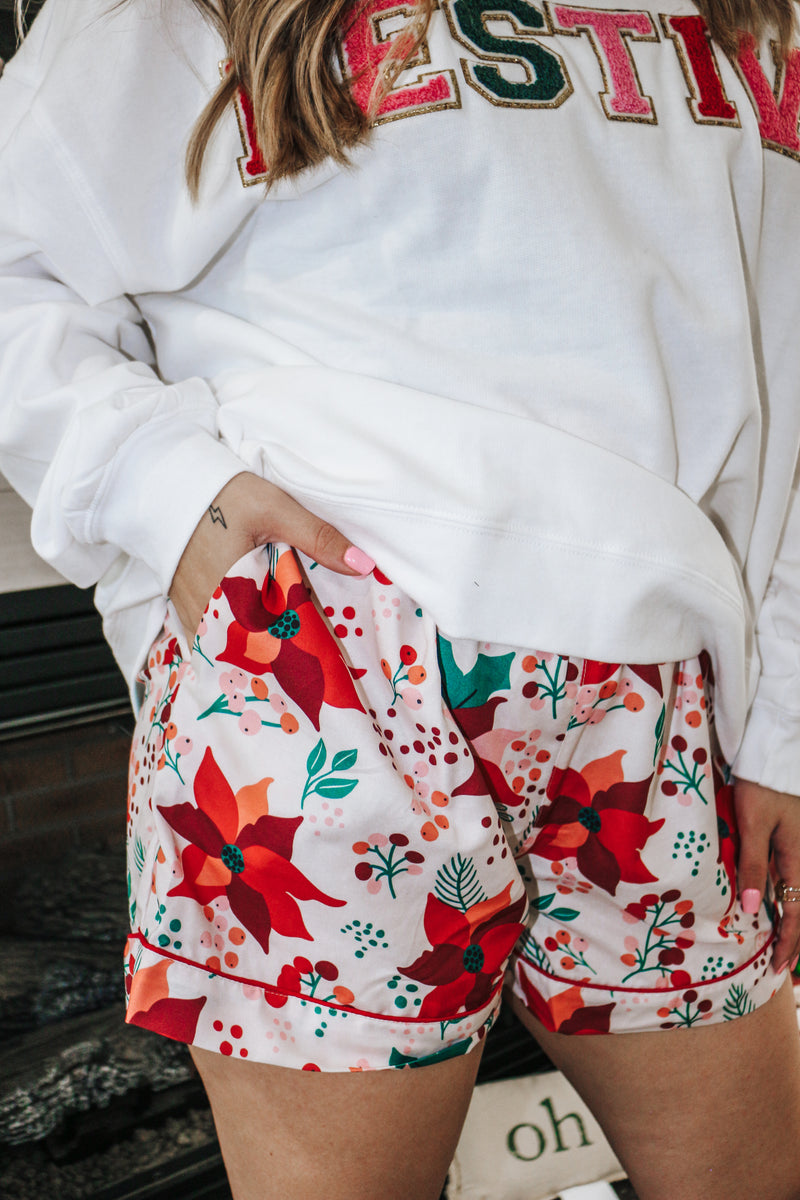 Home For The Holidays Pajama Shorts
