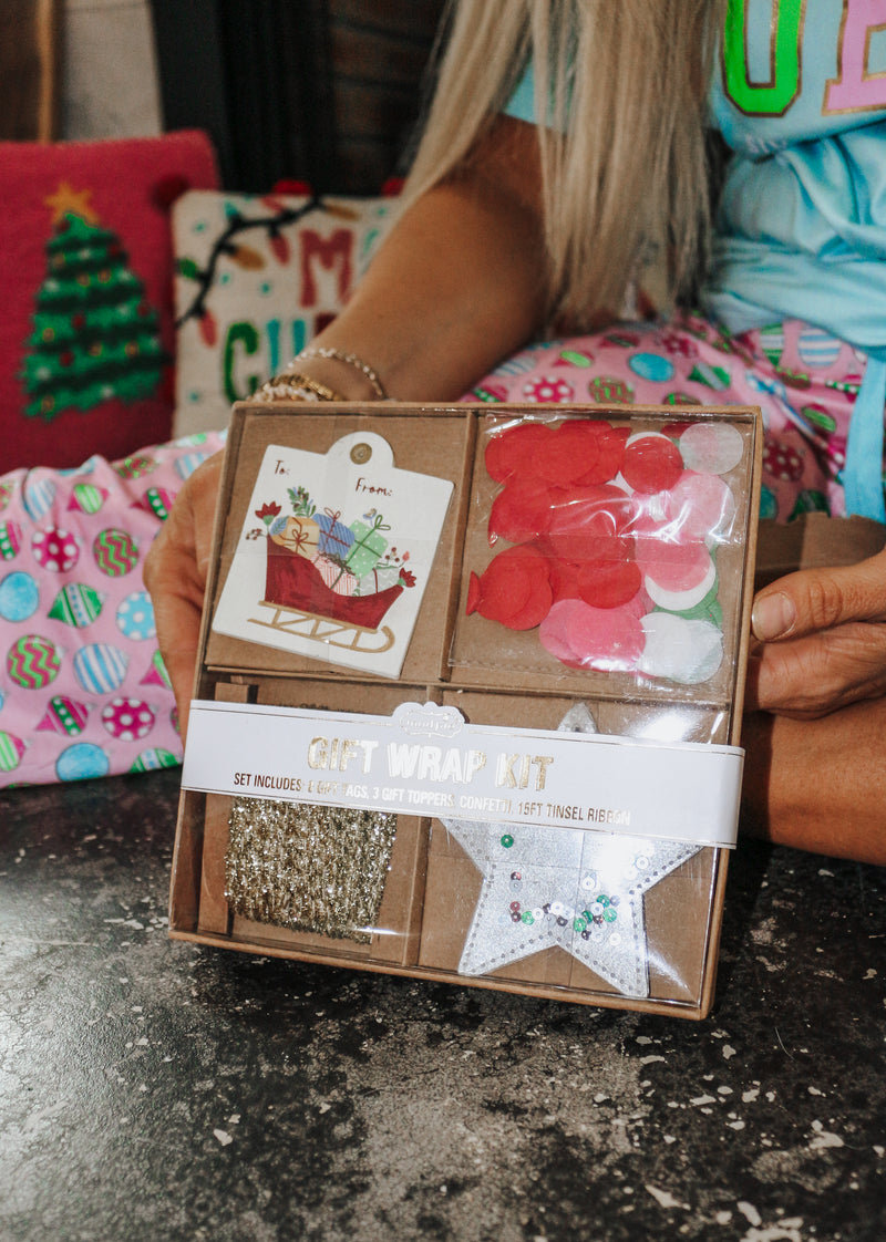 Santa's Sleigh Red Gift Wrap Kit