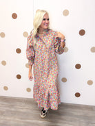 Open Fields Women's Sage Lilac Floral Dress