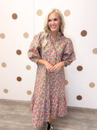 Open Fields Women's Sage Lilac Floral Dress