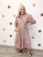 Open Fields Women's Sage Lilac Floral Dress