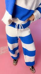 close up of womens knit pants