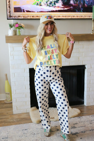 Really Busy Dilly Dallying Yellow Graphic Tee