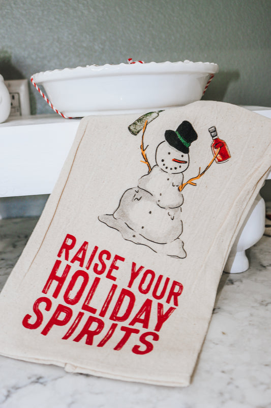Raise Your Holiday Spirits Decorative Kitchen Towel
