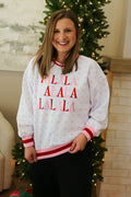 Holiday Dainty Floral Varsity Crewneck Sweatshirt