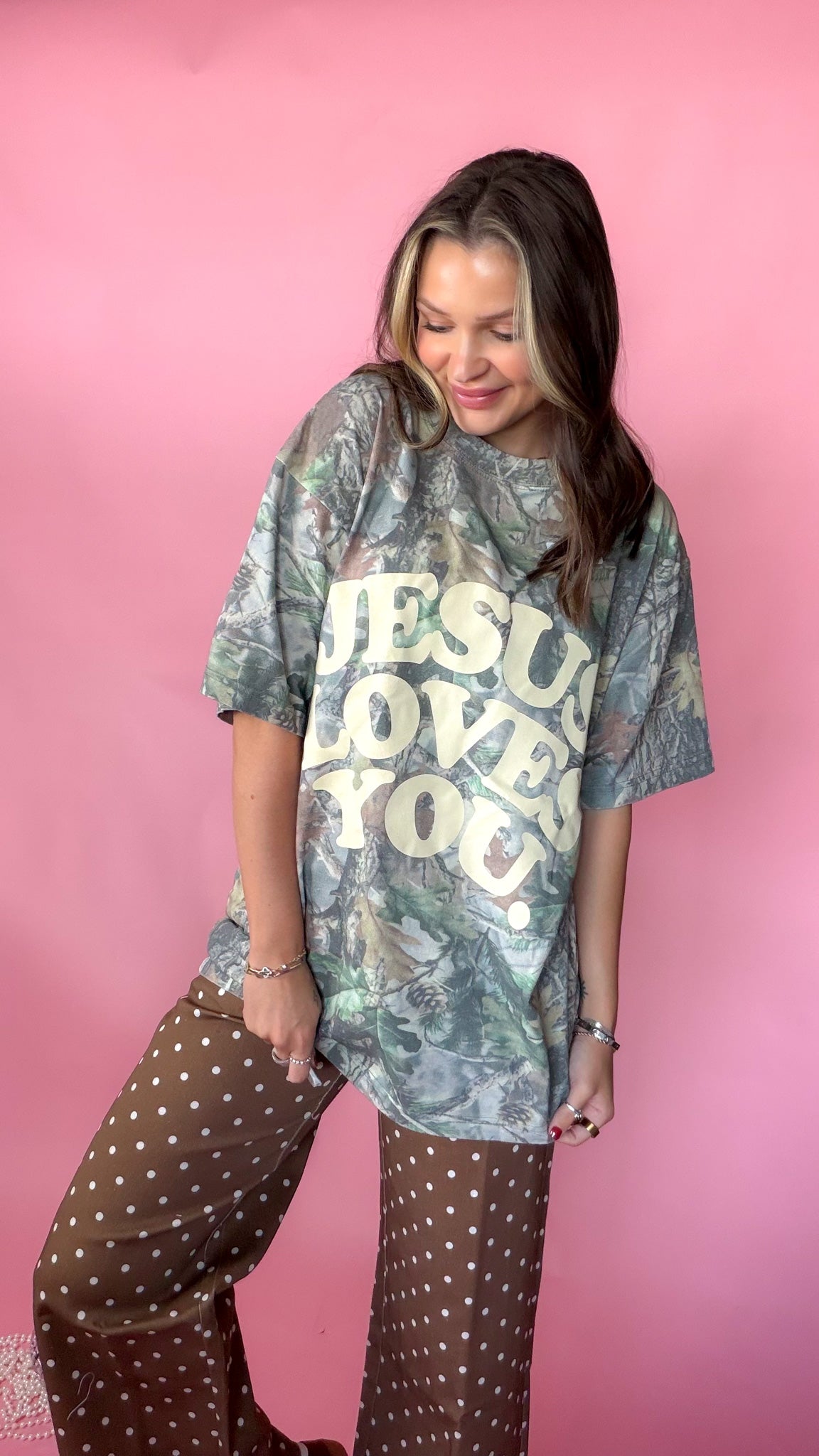 Jesus Loves You Heavyweight Camo Unisex Tee