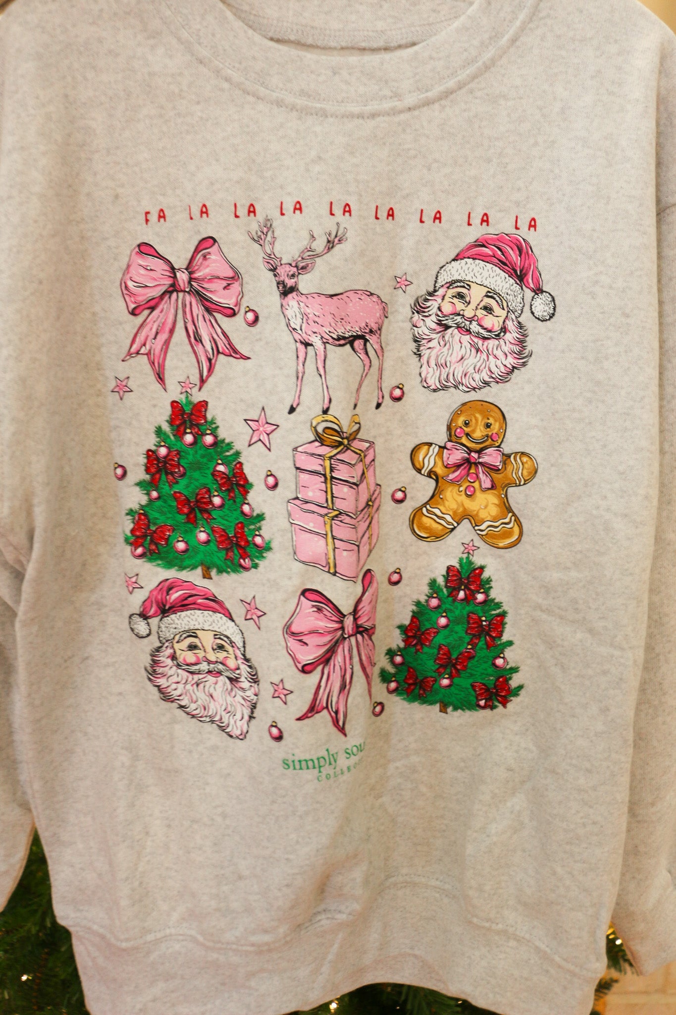 Fa La La Grey YOUTH Christmas Sweatshirt
