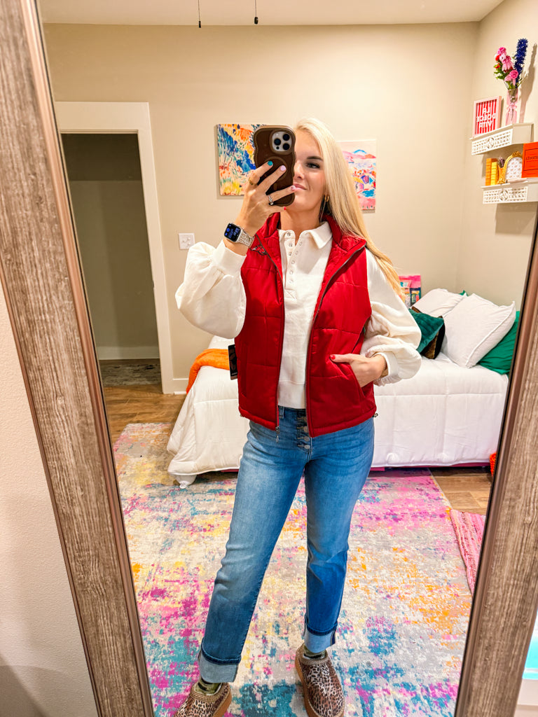 Razorback Red Puffer Vest