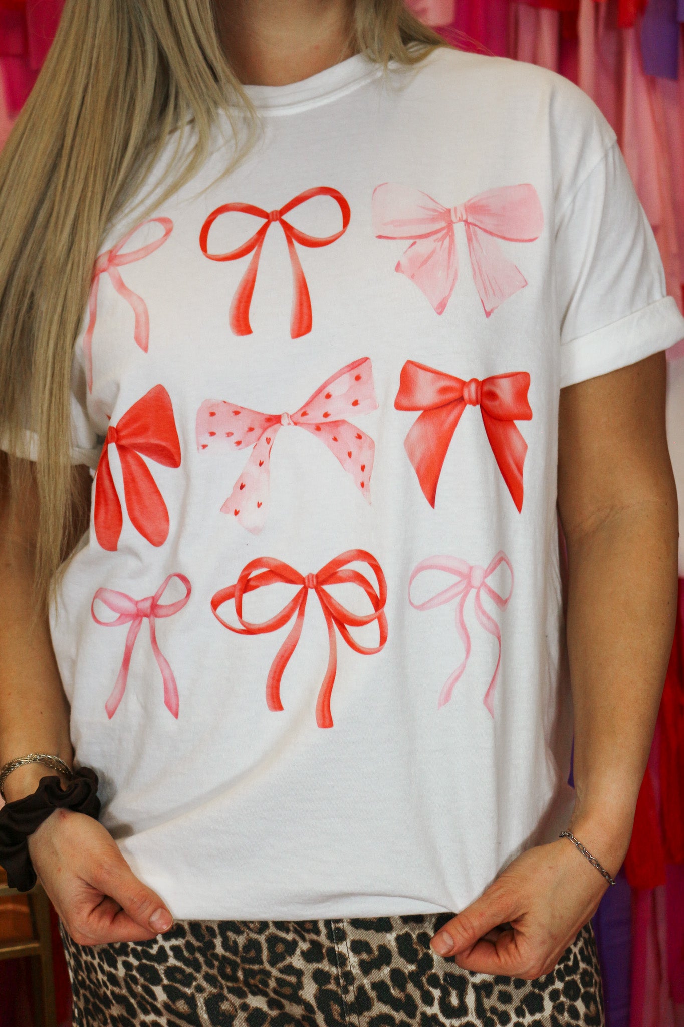 Tied With Love Bow White Graphic Tee