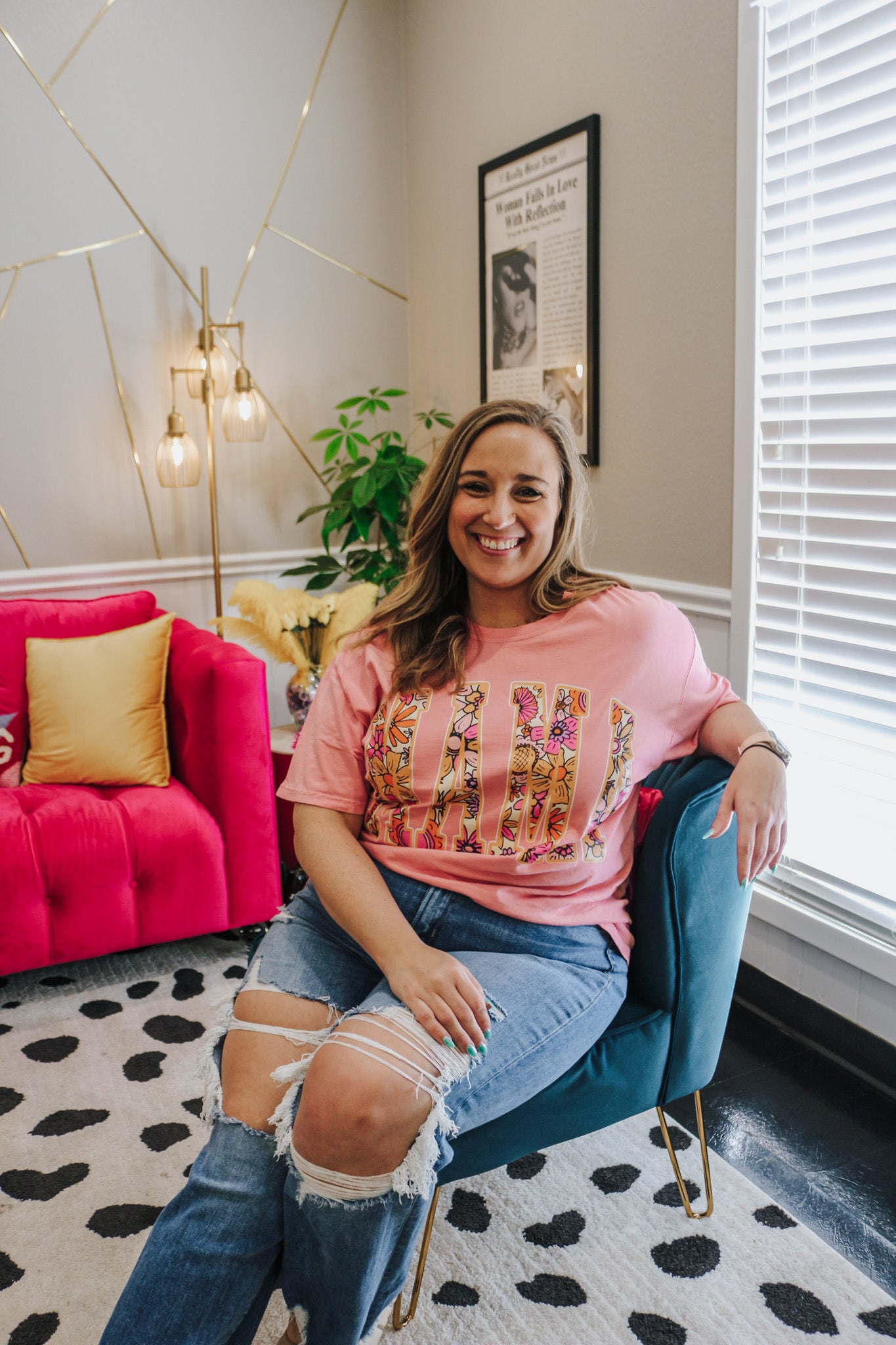 Floral Mama Pink Graphic Tee