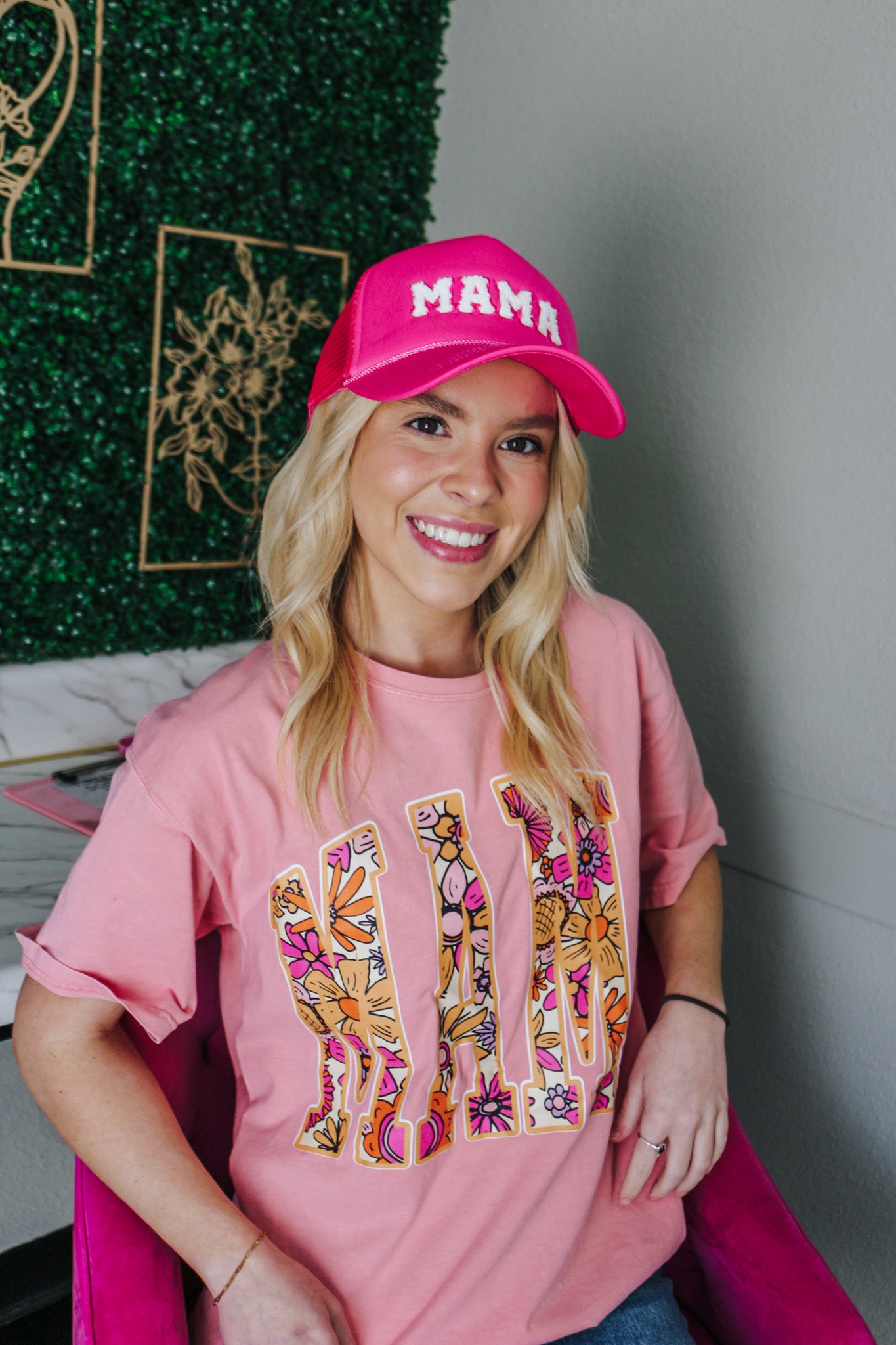 Floral Mama Pink Graphic Tee