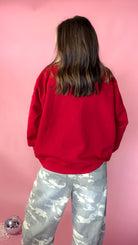 Mock neck Arkansas graphic sweatshirt, shown in one of two available colors