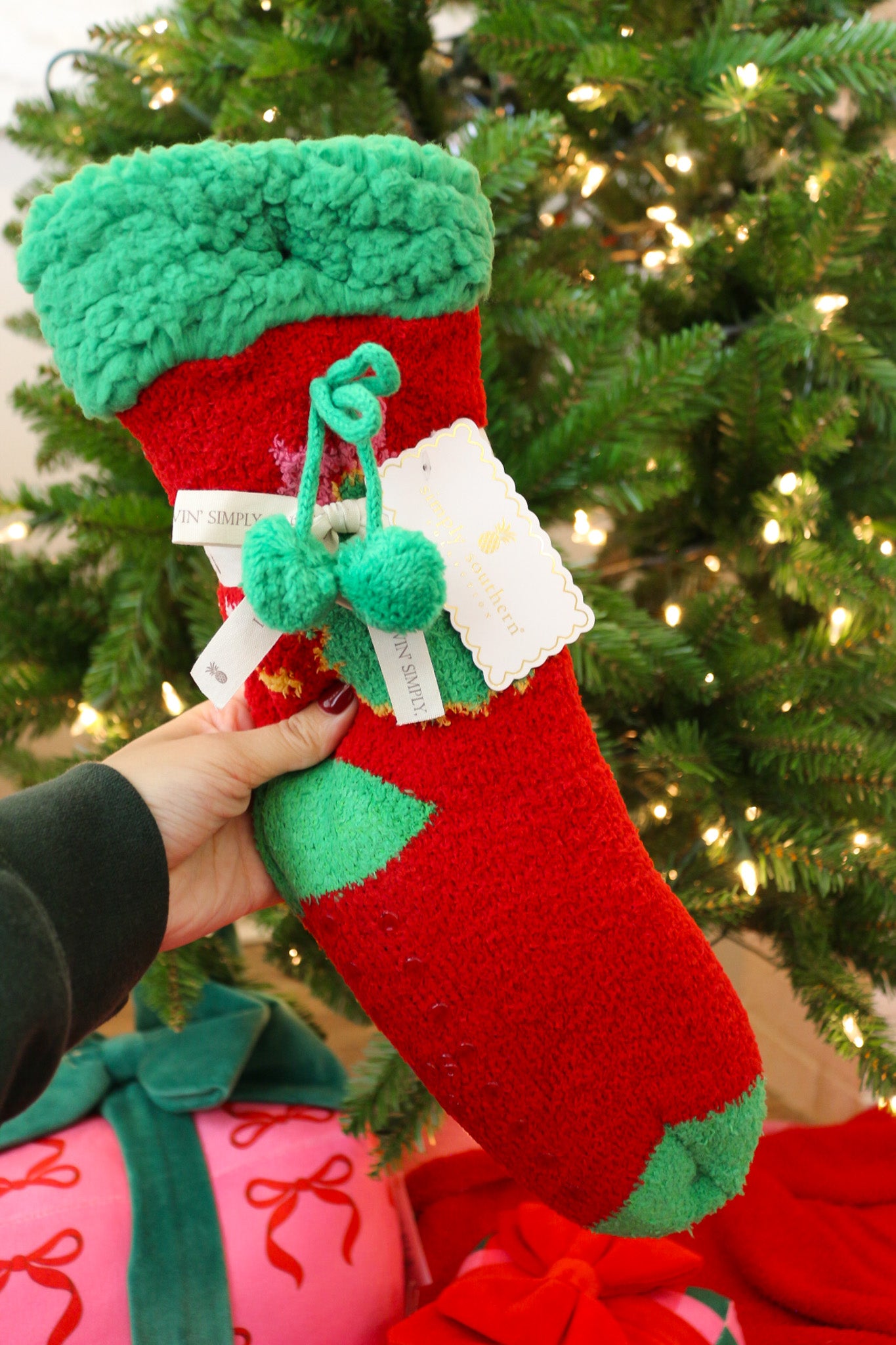 Christmas Tall Camper Grip Socks -3 Colors