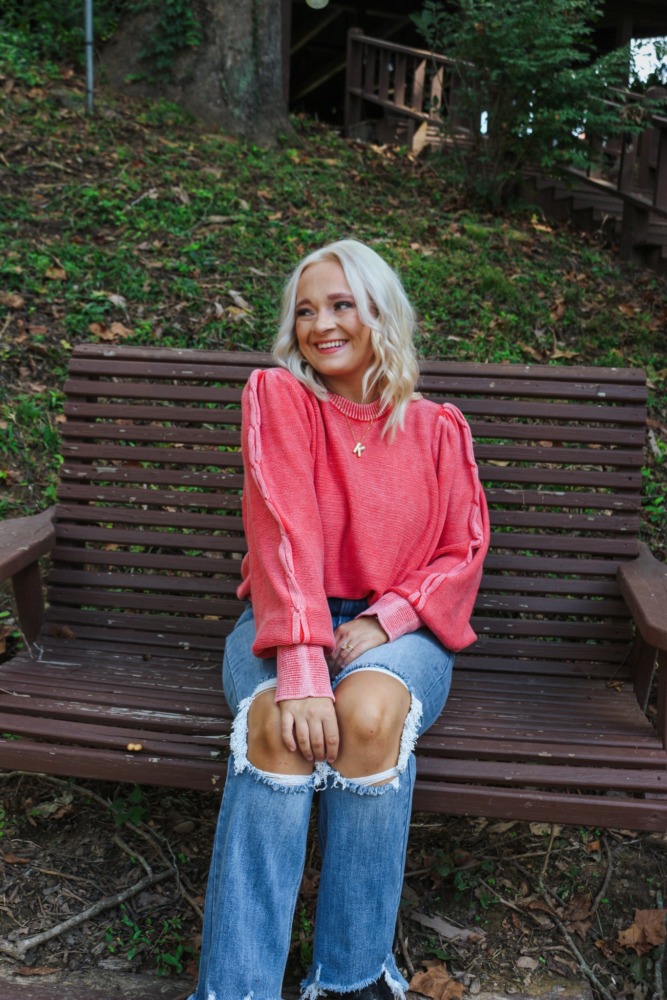 Let's Get Going Boho Red Sweater