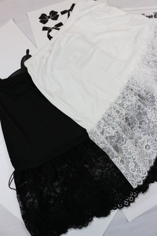 Made Aware Mini Slip Lace Skirt -2 Colors