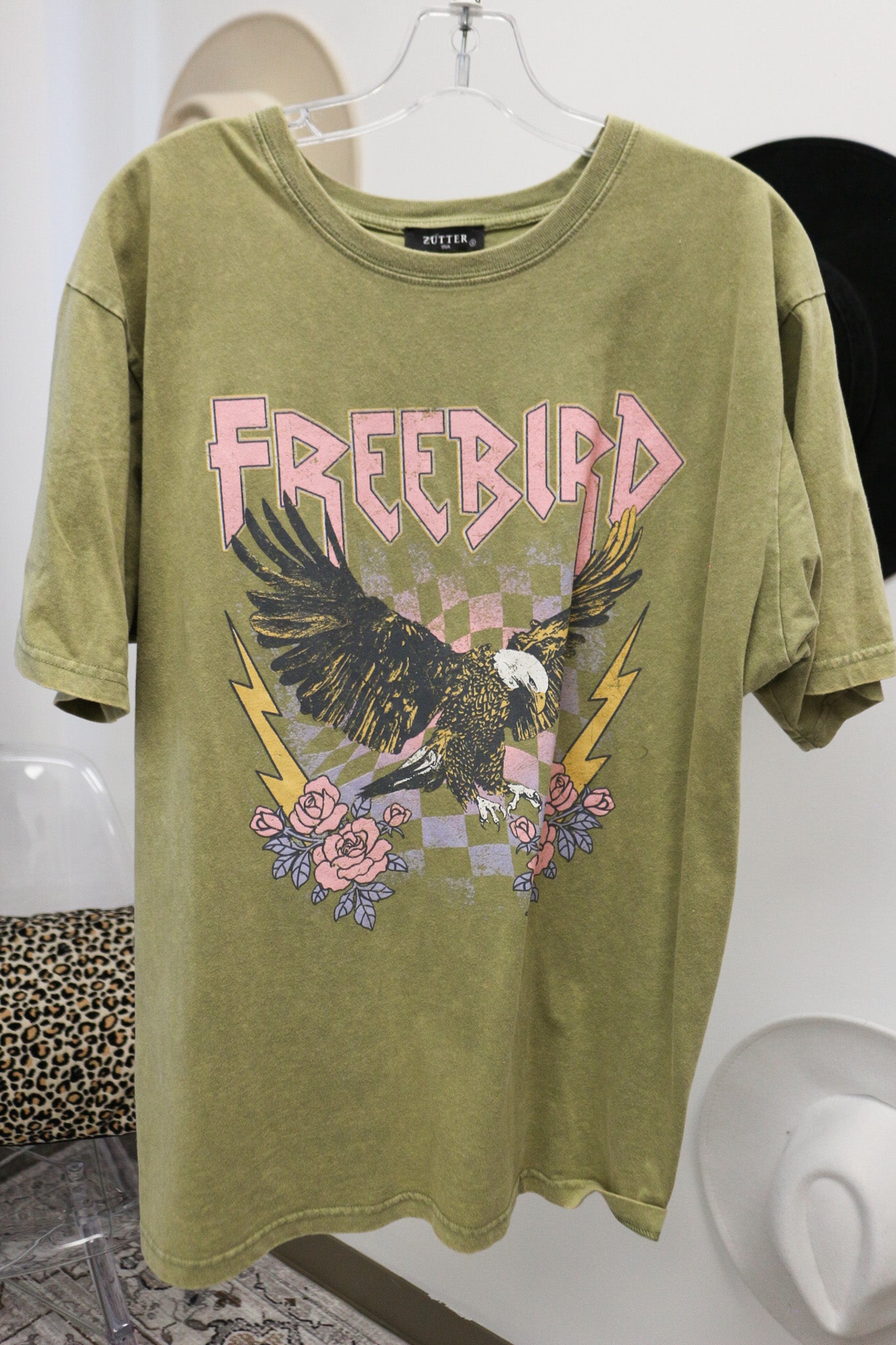 Freebird Moss Green Graphic Tee