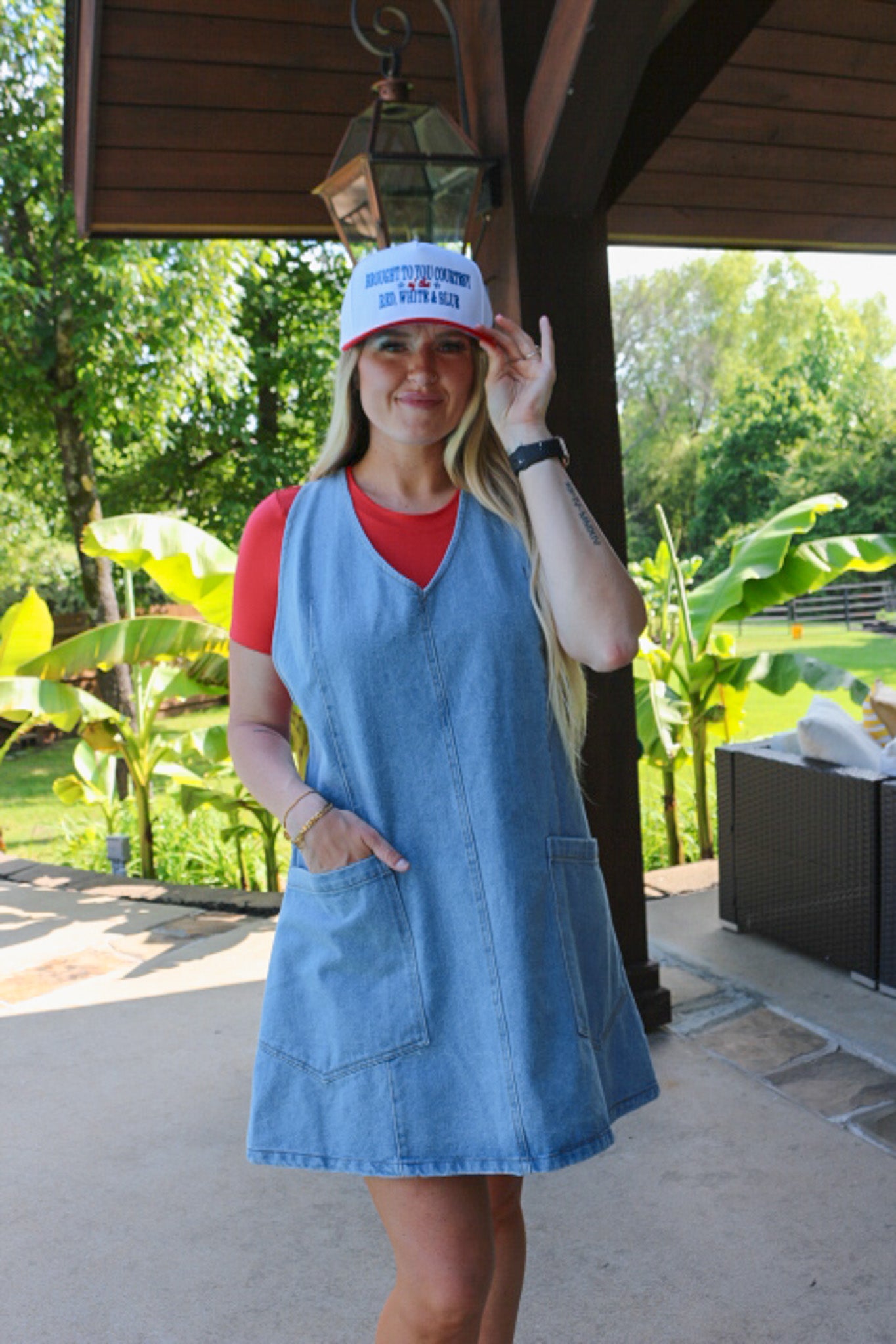 Take Control Denim Tank Dress