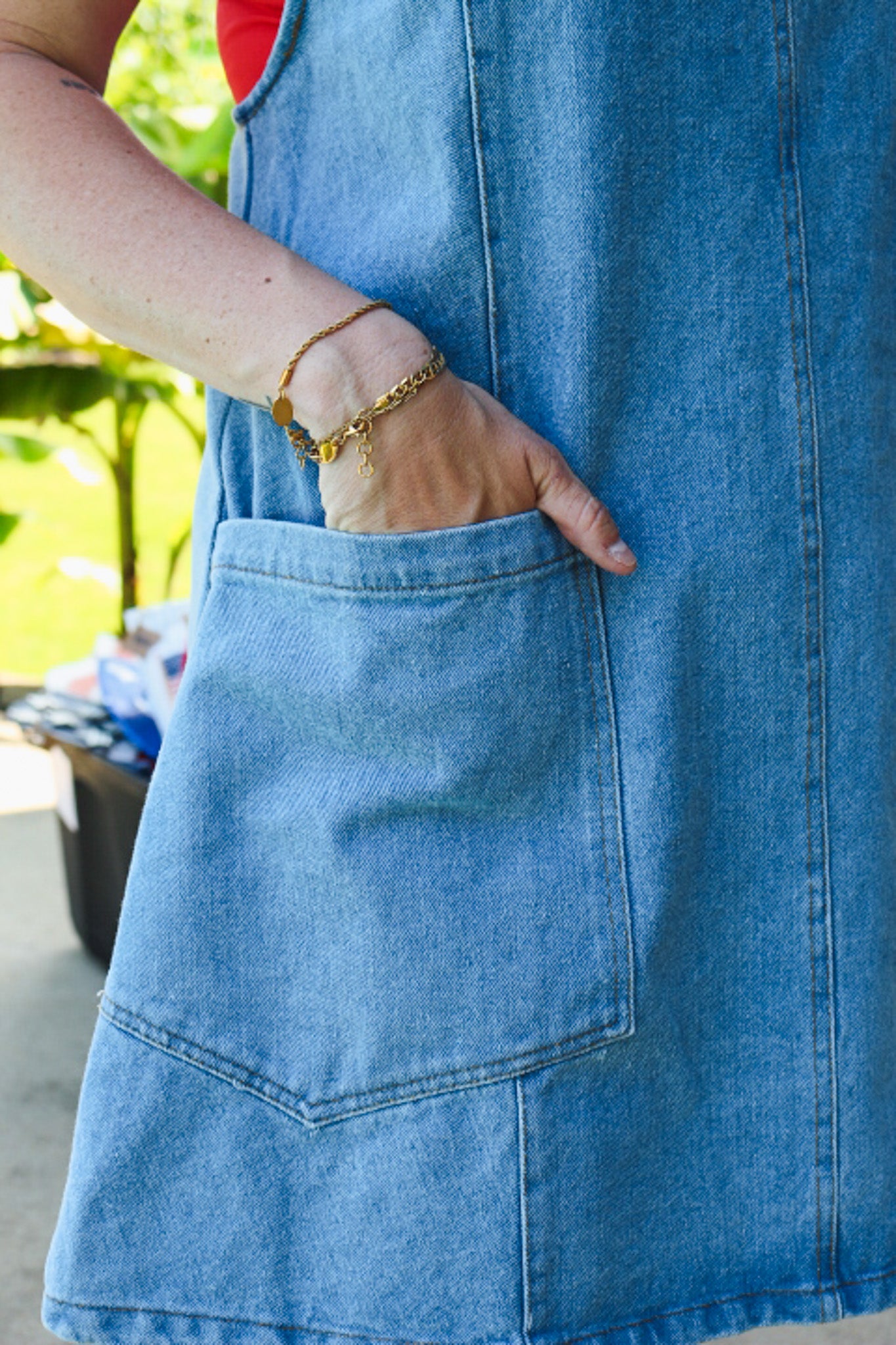 Take Control Denim Tank Dress