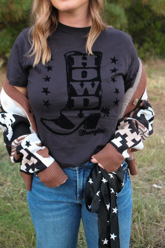 Women's Wrangler Black Boot Tee