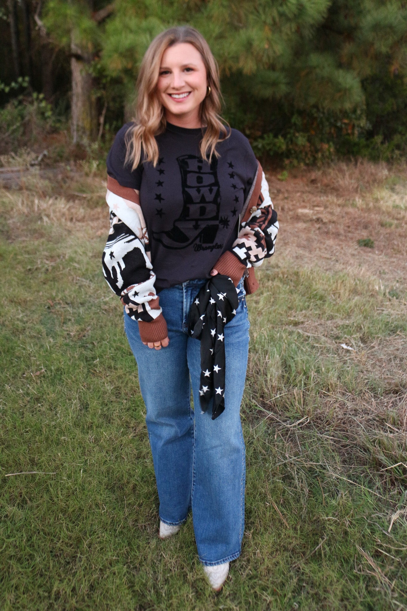 Women's Wrangler Black Boot Tee