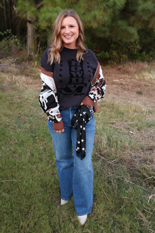 Women's Wrangler Black Boot Tee