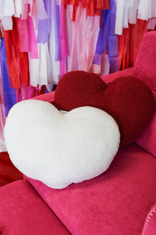 Sherpa Heart Pillows -2 Colors