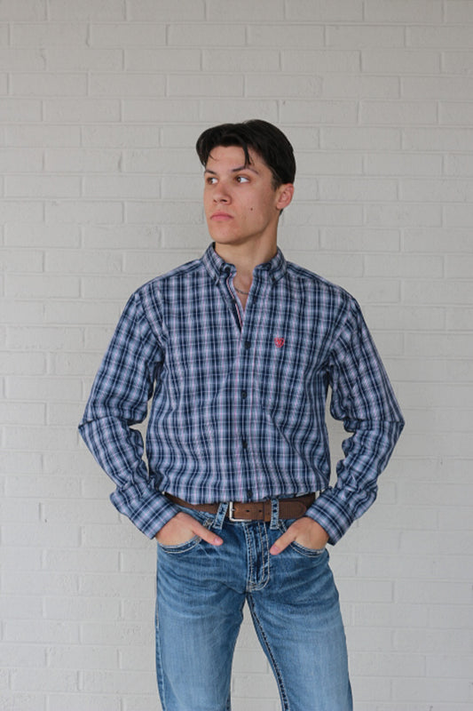 Ariat Men's Pro Navy Colston Button Down Shirt