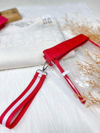 Red Clear Wristlet