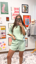 Daylight Drills stripe shorts, shown in one of two available colors