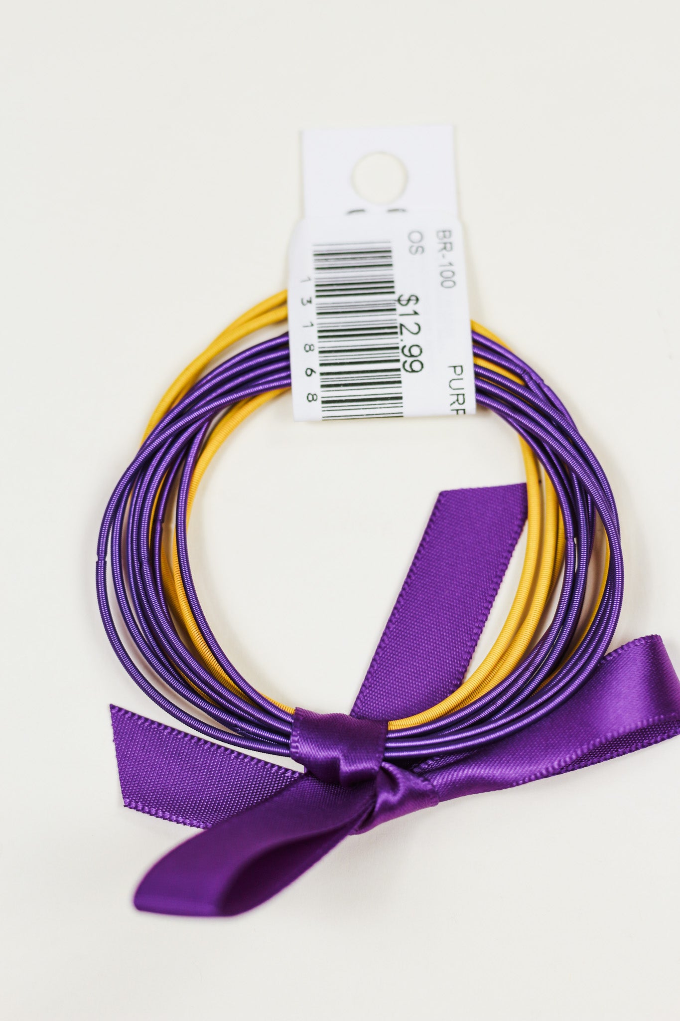 Purple and Gold Guitar String Bracelet