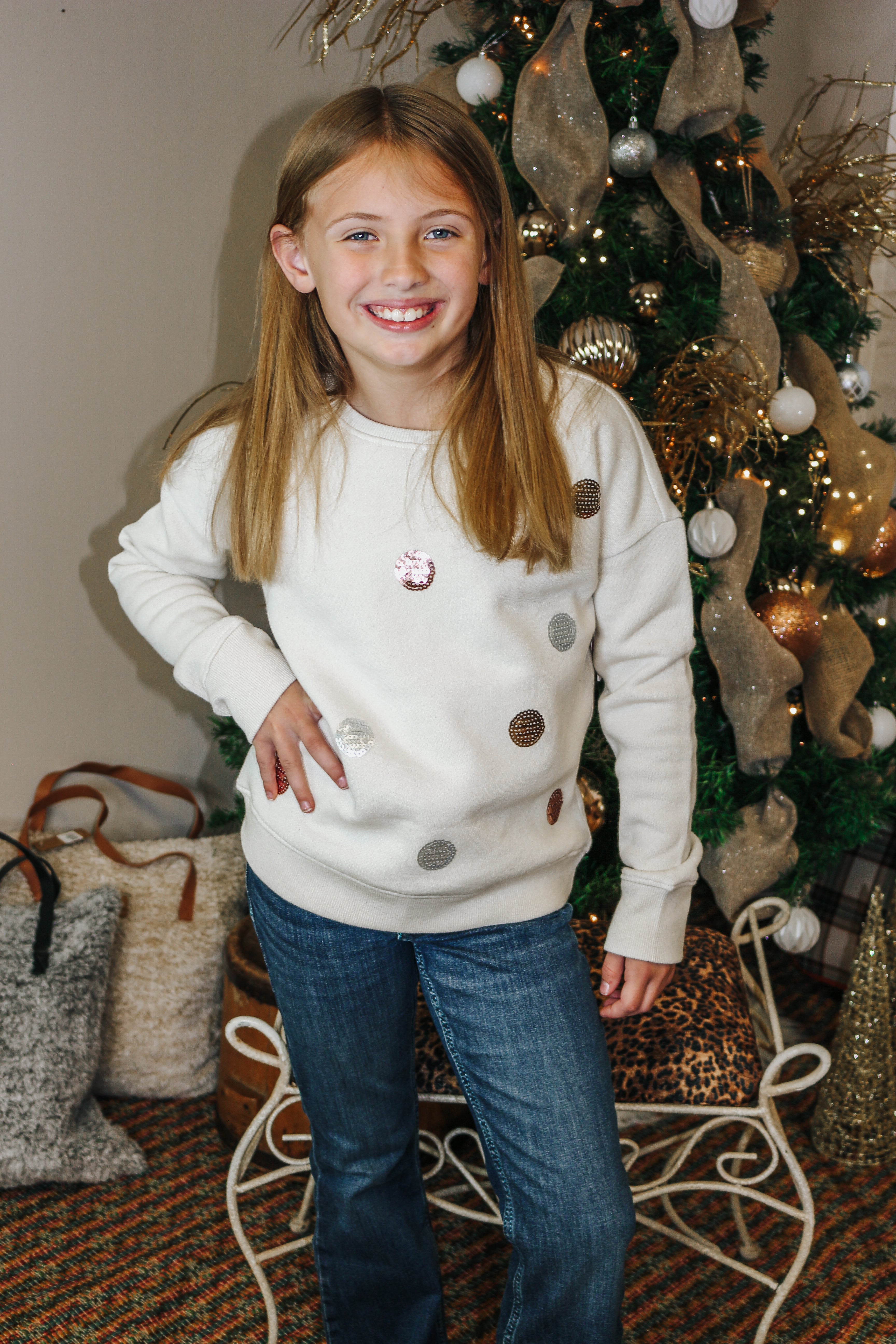 Girls cheap sequin sweatshirt