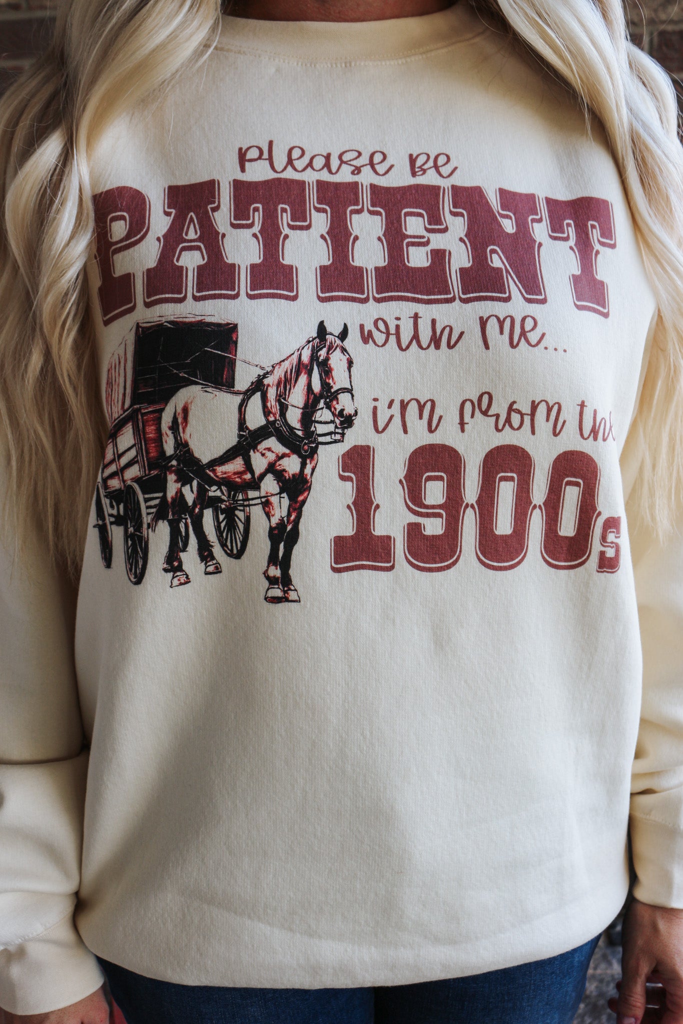 Please Be Patient Natural Sweatshirt