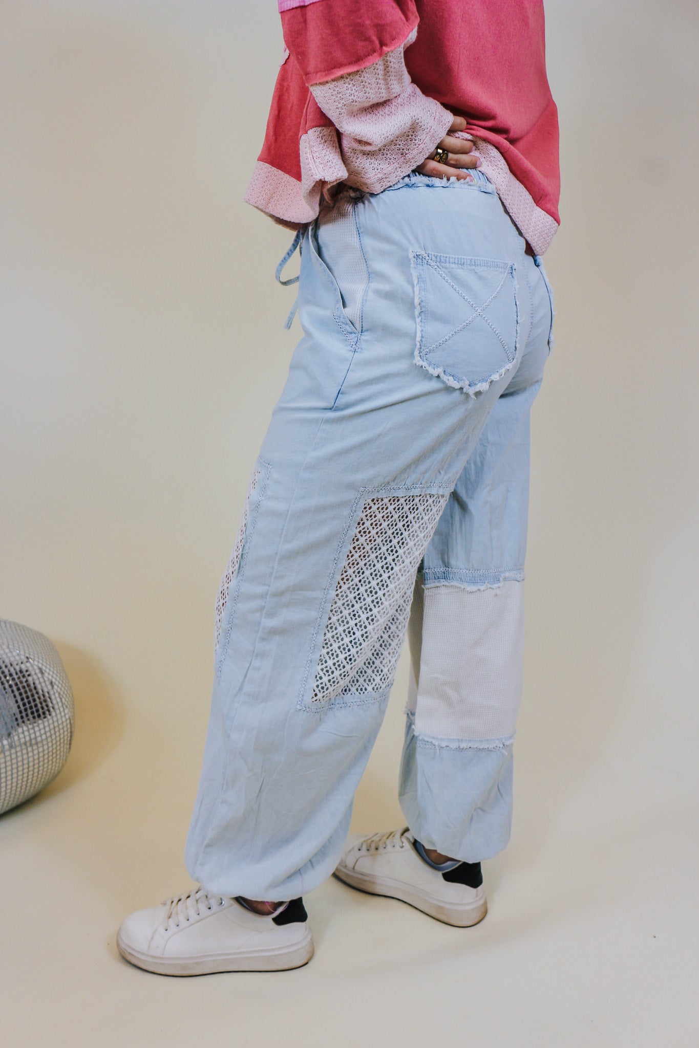 Top Of The Line Denim Lace Pants