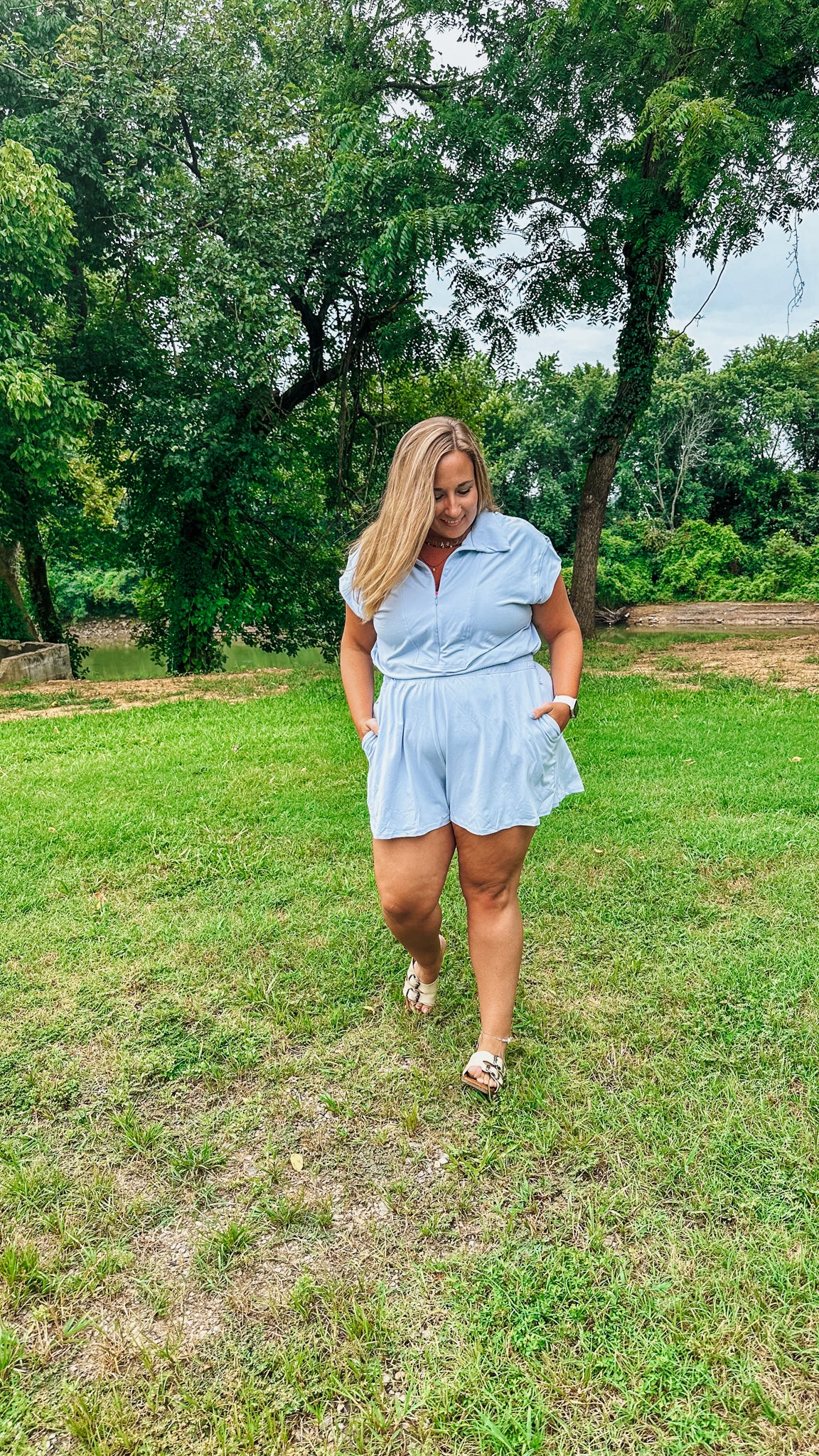 Off We Go Pastel Blue Romper