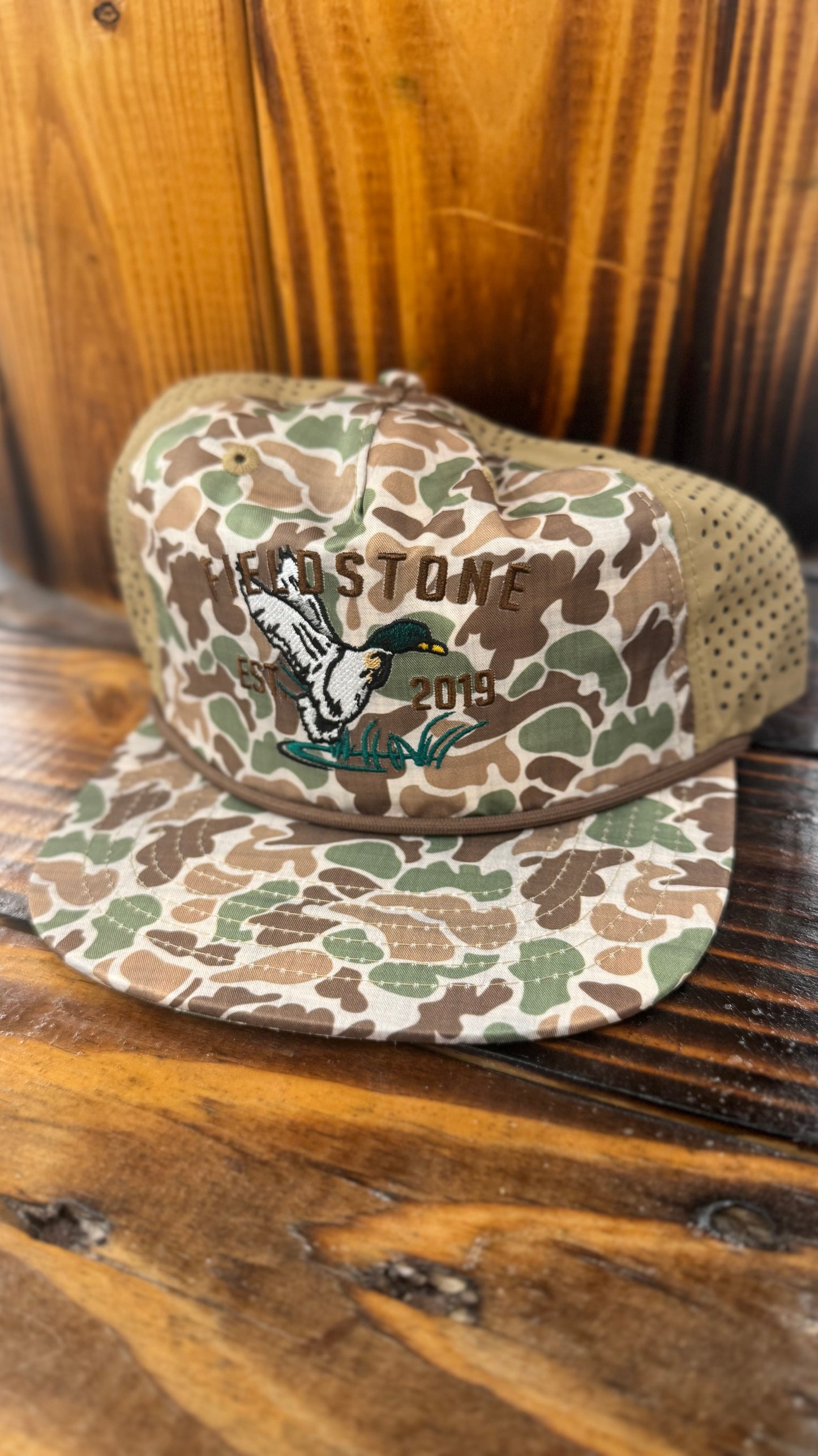 Mens Performance Camo Duck Logo Hat