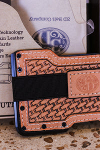 3D Belt® Men's Embossed Leather Weave Tan Smart Wallet