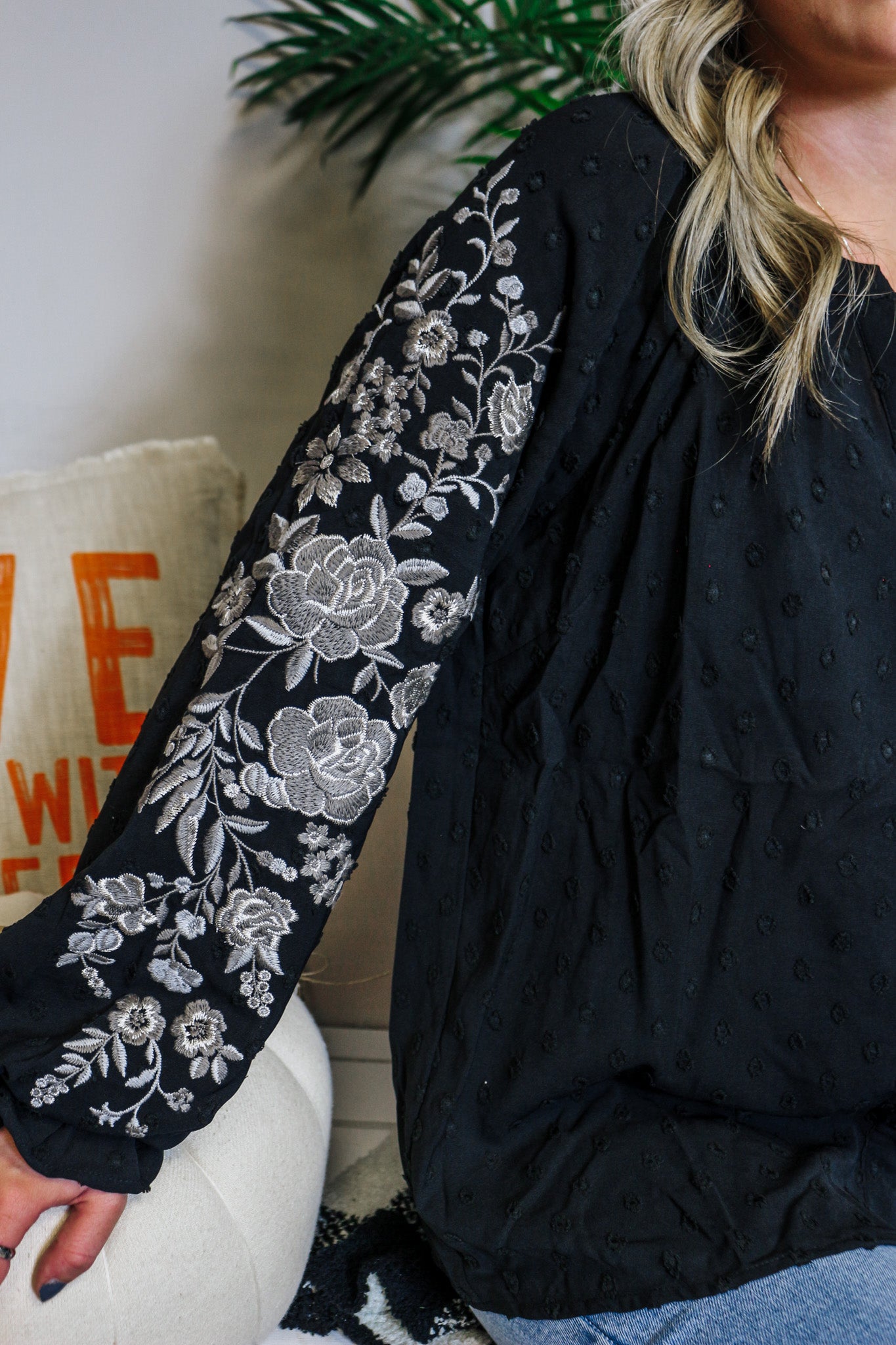 Subtle Love Black Floral Blouse