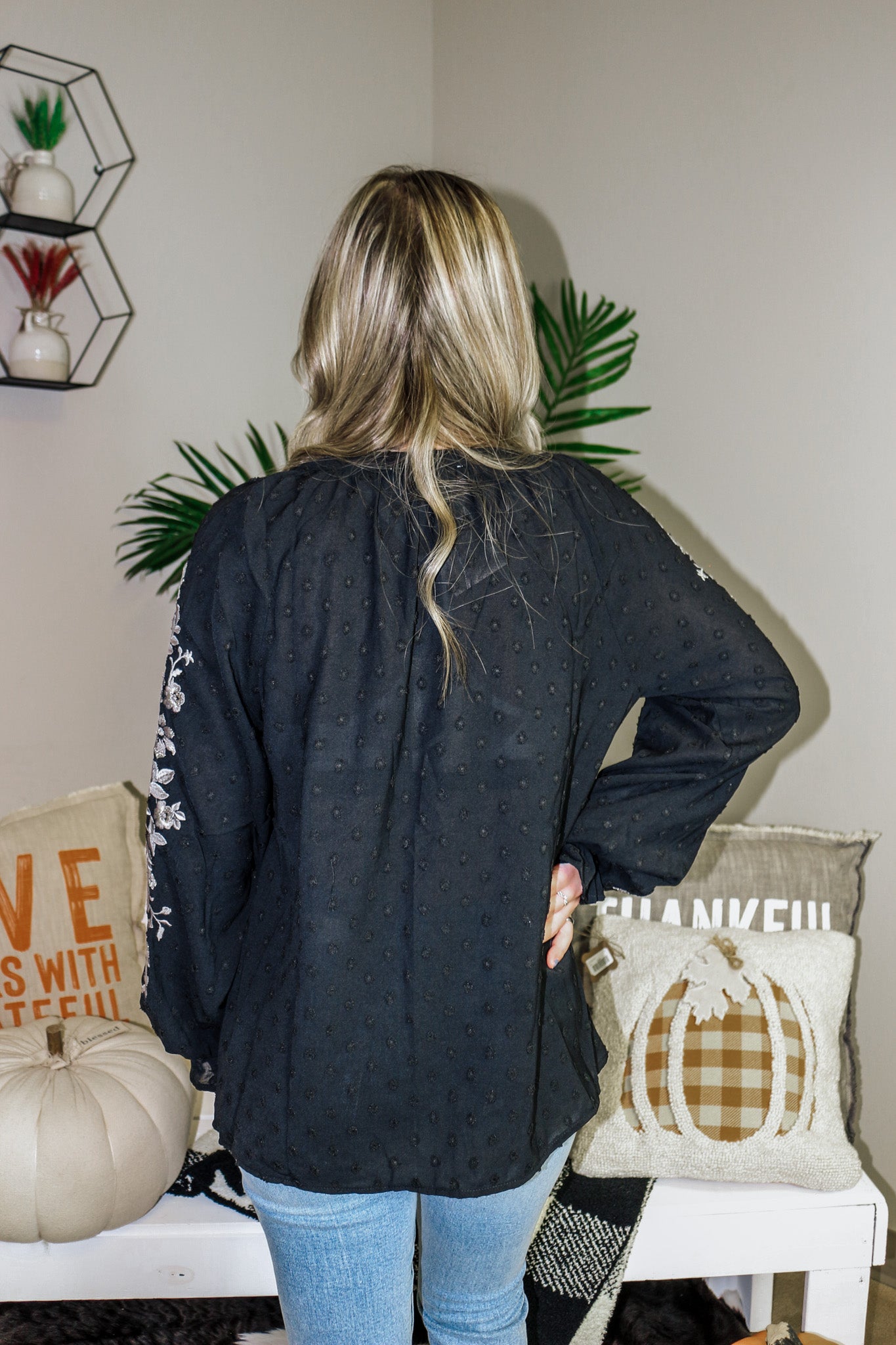 Subtle Love Black Floral Blouse