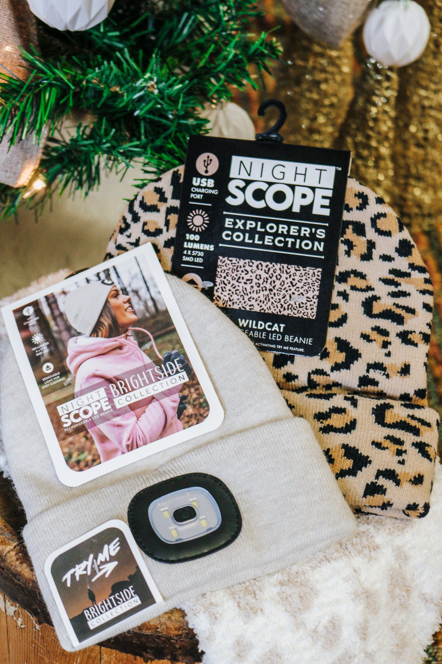 Oatmeal Night Scope Brightside Rechargeable Led Beanie