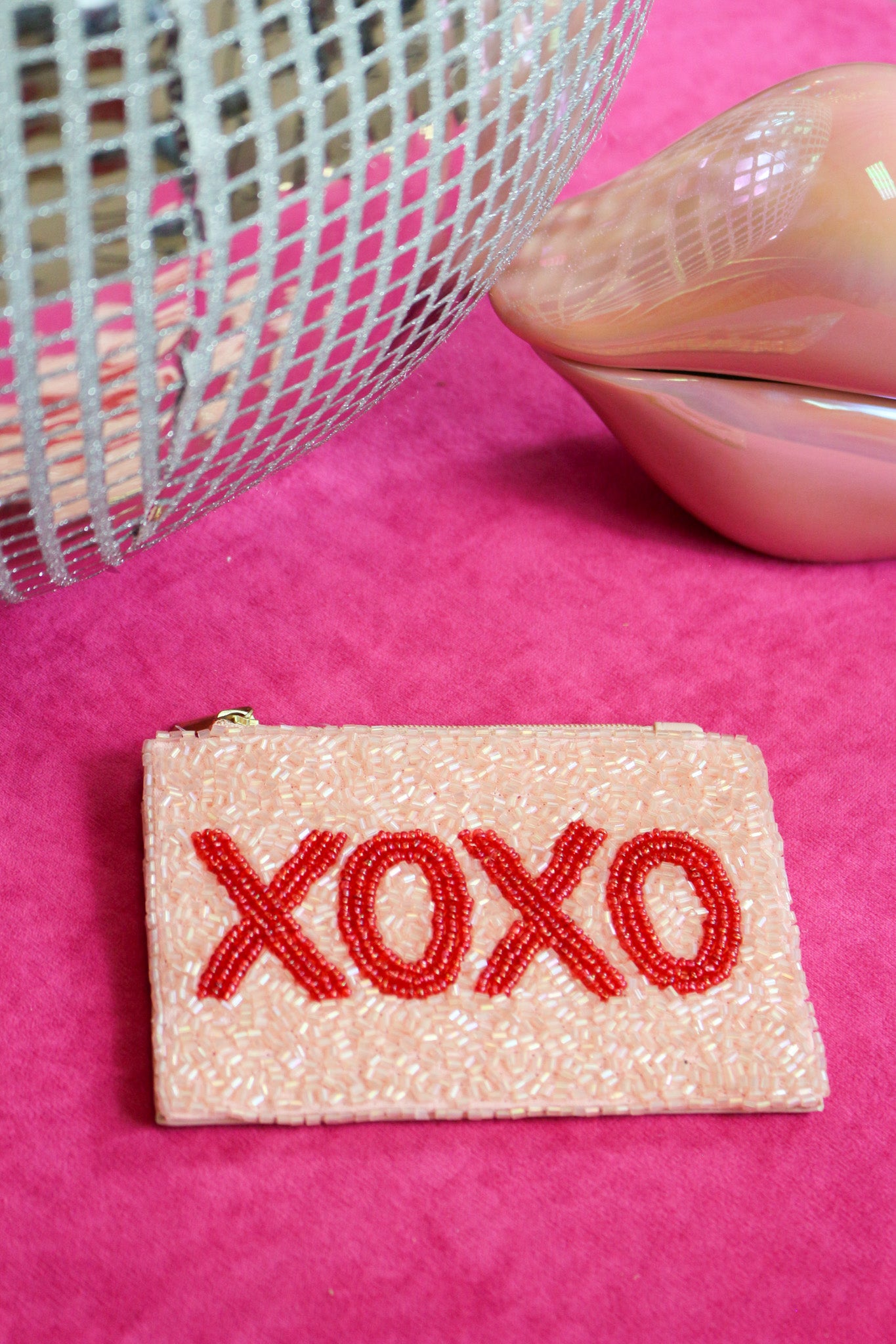 Xoxo Beaded Card Holder