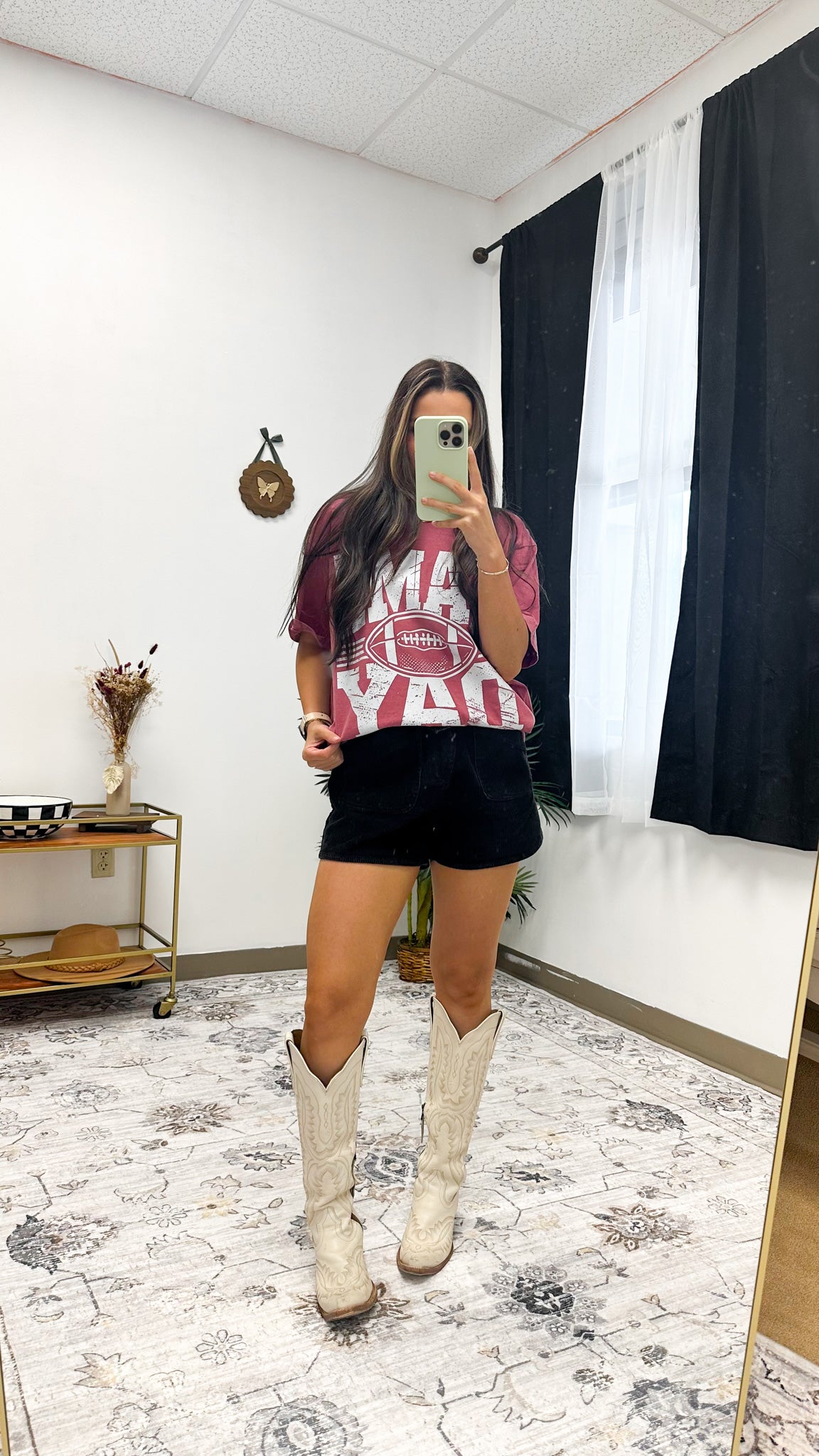 Game Day Football Brick Red Graphic Tee