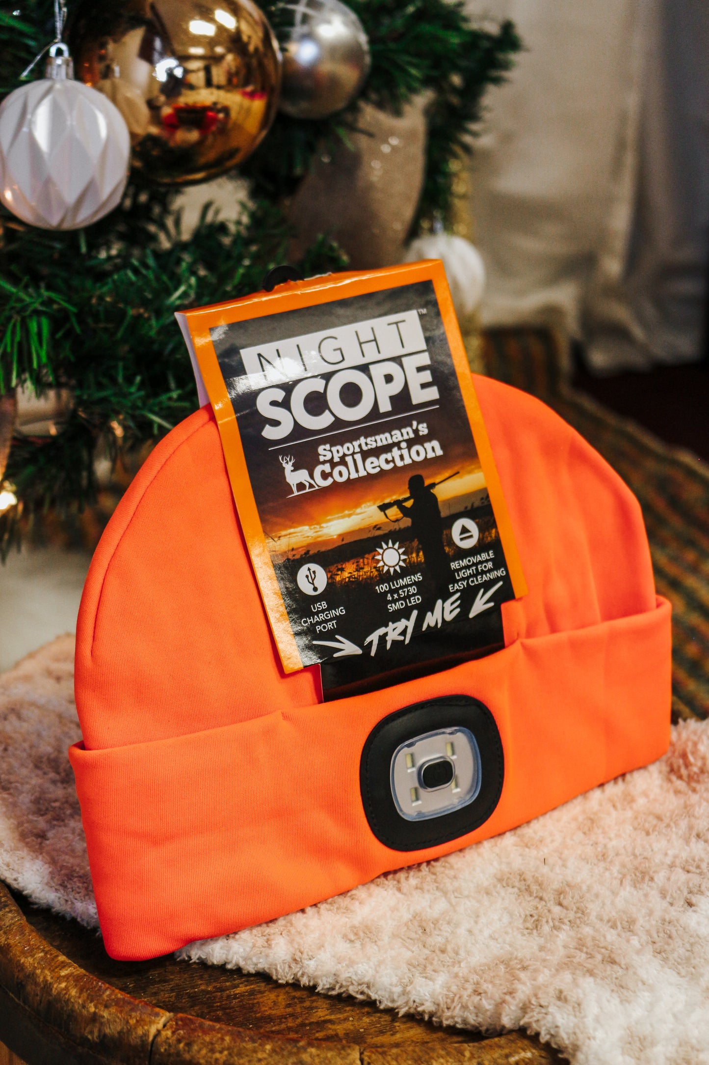 Orange Night Scope Sportsman Rechargeable Led Beanie