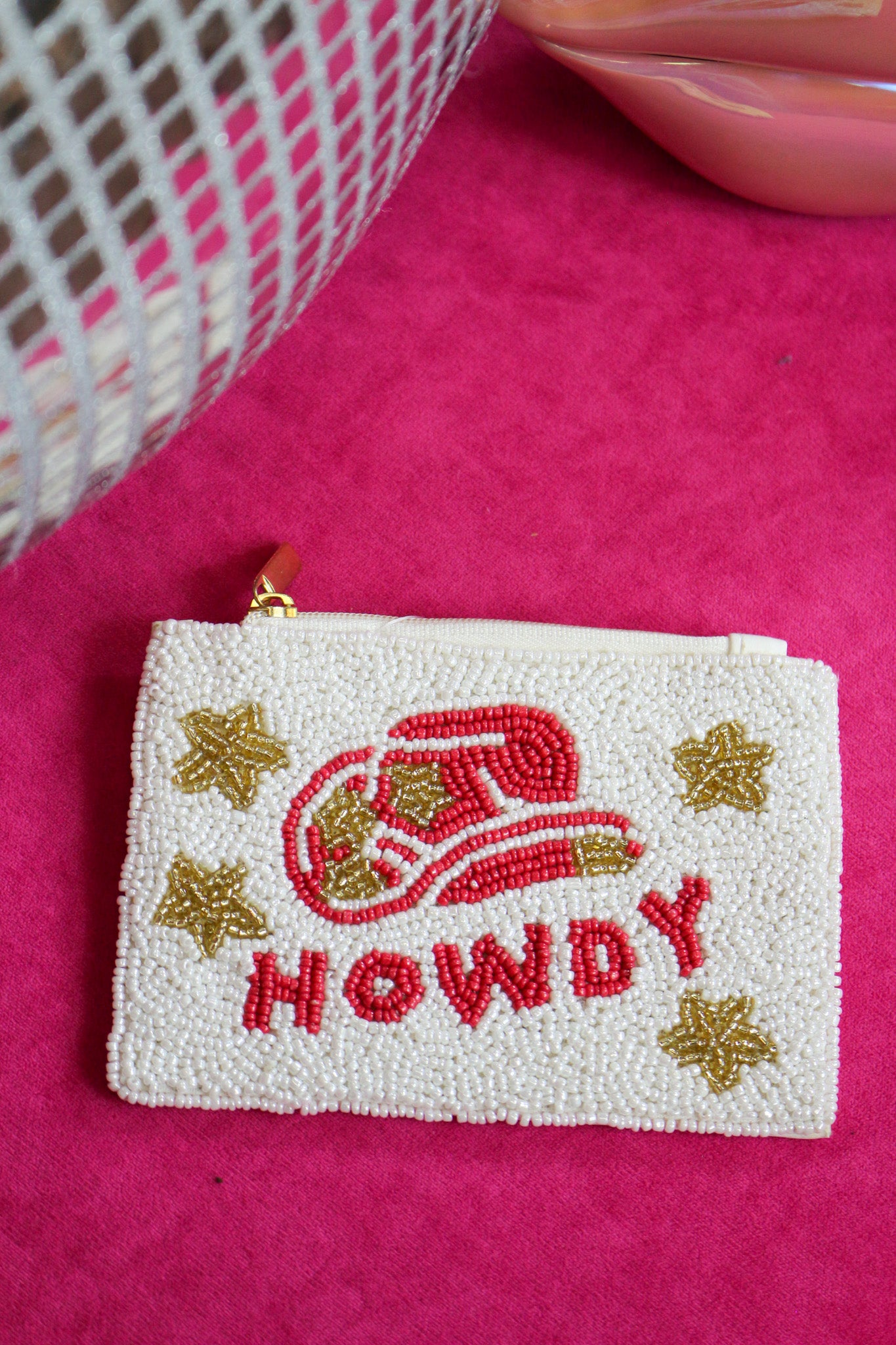 Howdy Beaded Card Holder