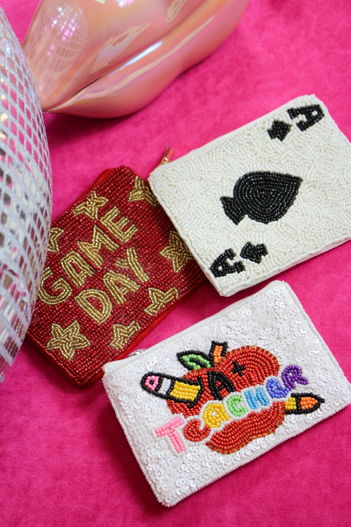 Game Day Beaded Coin Pouch