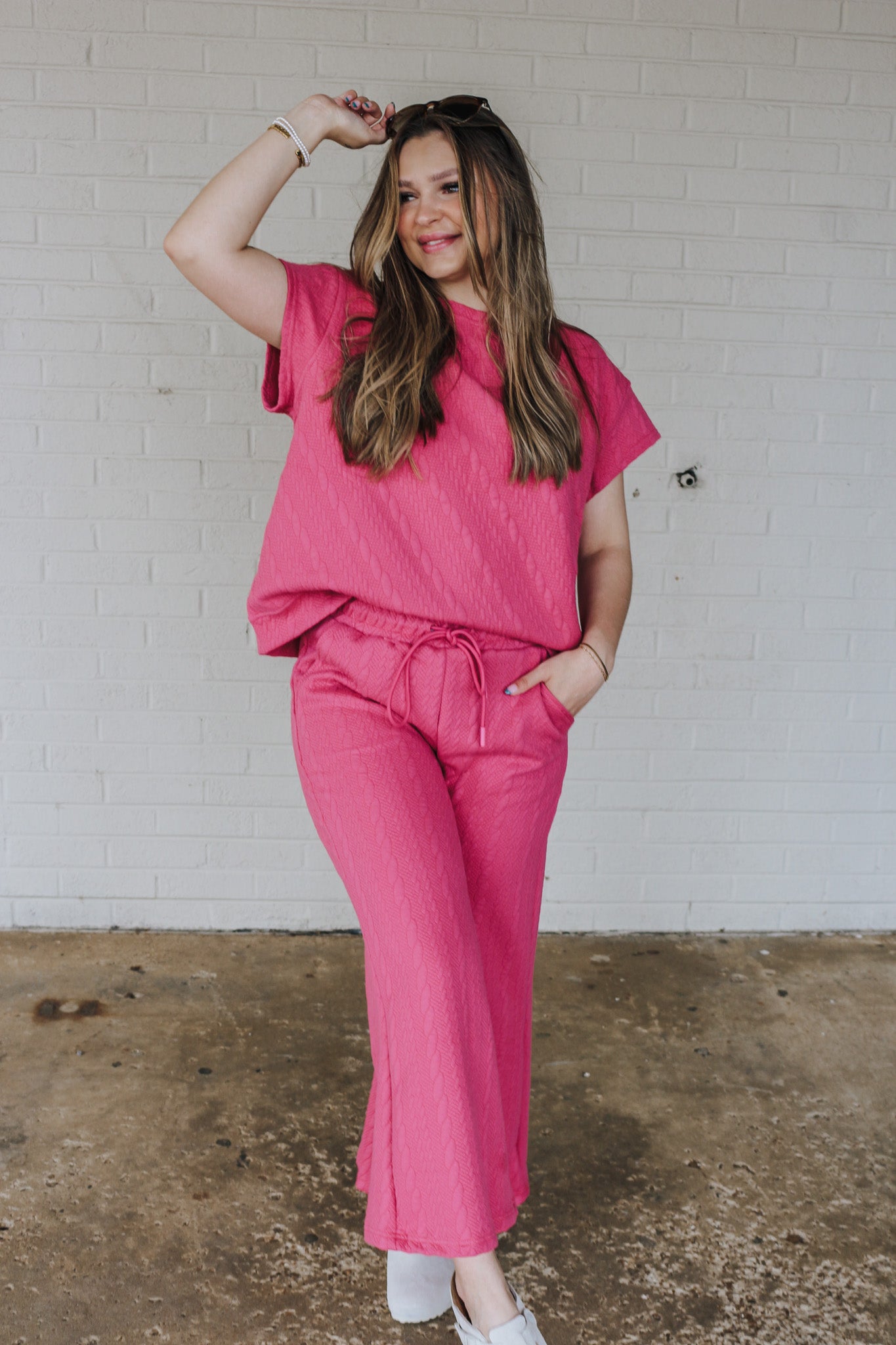 Fair Trade Magenta Quilt Crop Pants